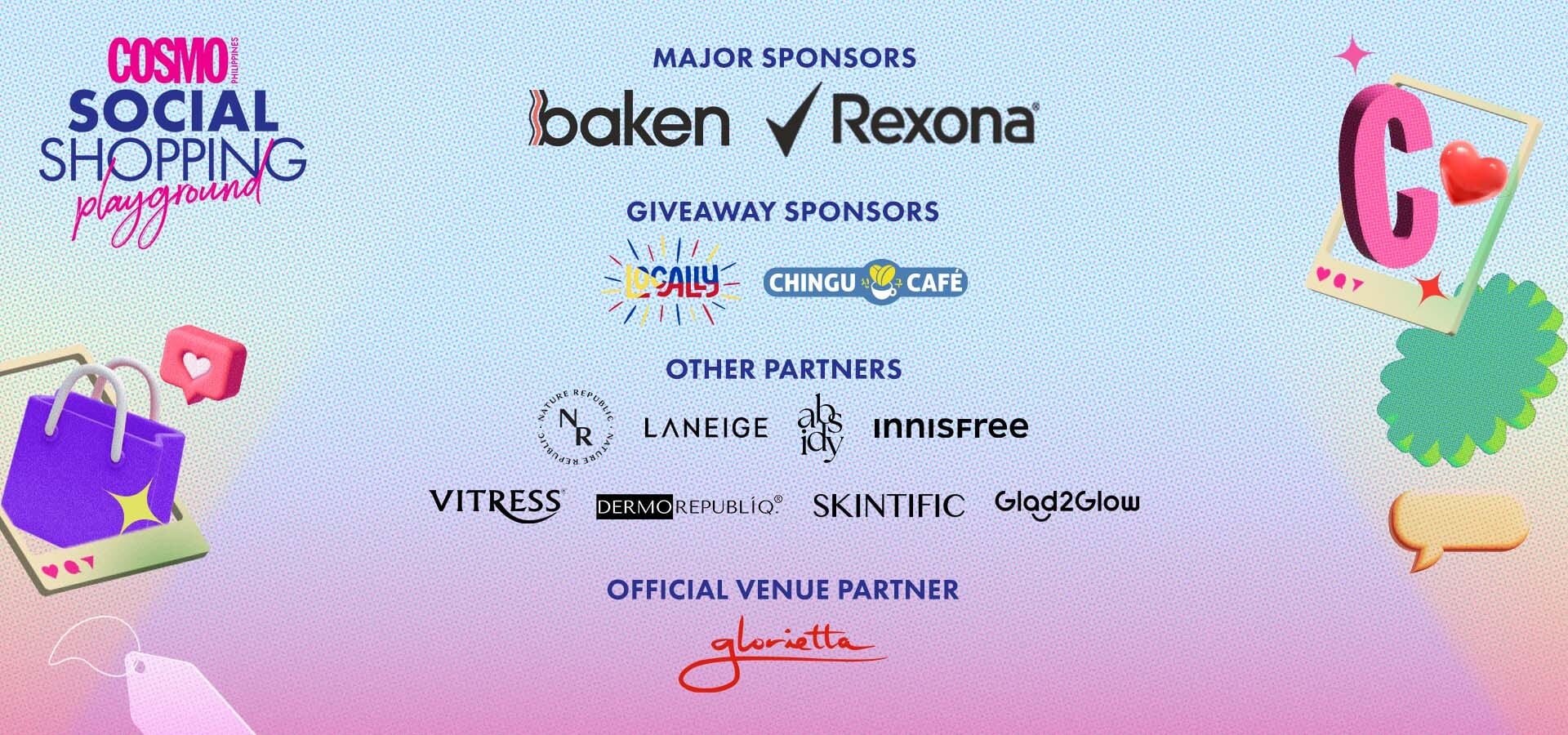 cosmo social shopping party sponsors and partner